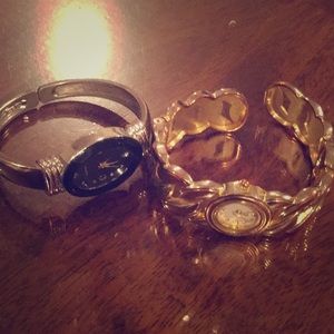 Silver and gold watches